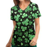 Rollbacks Women's St.Patrick's Dnevna majica Ugodna staračka radna uniforma vrhovi kratkih rukava za
