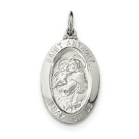 Sterling srebrni Saint Anthony Medal Privjesak - 3. Grams - Mjere 35x širine