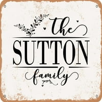 Metalni znak - porodica Sutton - Vintage Rusty Look