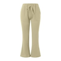 Riforla ženske hlače žene visoke struk široke pantalone za noge modne vučne elastične pantalone udobne