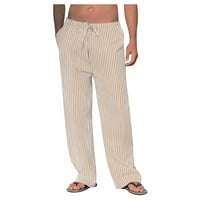 Pant za muškarce opuštene pantalone za cigarete izvlačenja prozračne pamučne pantalone solidne boje