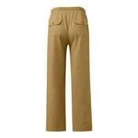 Wozhidaose muške hlače za muškarce muške čvrste pantalone hlače pune duljine labave pantne tastere džepne