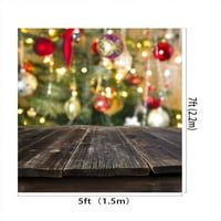Greendecor Polyster 5x7FT božićne pozadine kat drva obnavljajući drevne načine Božićni ukrasi Božićno fotografija Backdrop