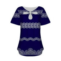 Ženska bluza Paisley ispisali ključani vrat na vrhu kratkih rukava labav majica ljeta Ležerne prilike