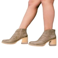 Welliuma ženske haljine čizme šiljasti plijeni Chunky Heel gležnjače čizme uredske cipele Formalne modne