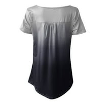 Azrijske ponude Ženske okrugle vrat kratkih rukava gradijentna majica za ramena na ramenu vrhovi bluze