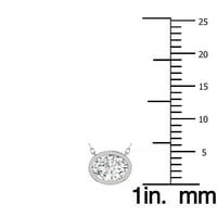 Ženska laboratorija uzgaja karat ovalni okvir Set Diamond Solitaire Privjesak u 14k bijelo zlato