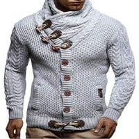 WRCNOTE Pleteni džemperi za muškarce Ležerne tipke Otvoreno prednji kardigan vrhovi zimskih ovratnika