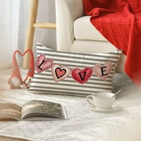 Valentinovo Stripes Love Backing Jastuk za bacanje valentinova ljubavni jastuk ukras za kauč na kauču
