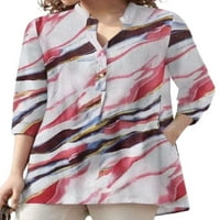 Avamo žene Osnovni rukav vrhovi pulover retro džepova bluza za bluzu dame dolje uredske majice