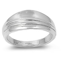 Sterling Silver Sažetak modne veličine prstena 10