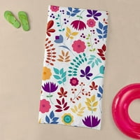 Cafepress - Slatka ćudljiva cvjetna boho chic - Veliki ručnik za plažu, mekani ručnik od 30 x60 sa jedinstvenim