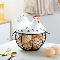 Xiuh jaja držač košara organizator za skladištenje keramičkog kontejnera voća kuhinja kokoši ukras bijeli