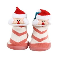Gomelly Toddler Boy Girls Indoor Slipper Dojenčad Kids Ne-skid Elastične čarape Cipele Pink Santa Claus
