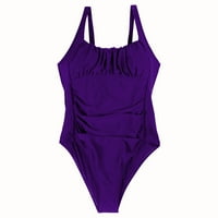 Daznicone Women Solid Print Bikini Backeless kupaći kostimi za kupaći kostim kupaći kostim Purple M