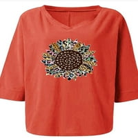 Plus veličina Ženska Ljetna cvjetna V izrez Majica Dame Labava casual bluza