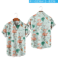 Toddler Boys Hawaiian majice Kratki rukav dolje Ležerne prilike od ispisanih majica Flamingo, do 8xl