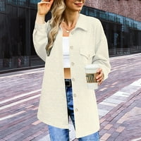 Moderna jakna za žene Ležerne prilike pune boje dugih rukava sa džepovima