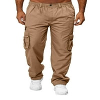 Hirigin muškarci ravno hlače srednji struk labavi džepovi casual pada pantalone