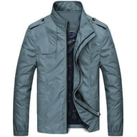 SHPWFBE jakne za muškarce jesenski zimski povremeni patentni zatvarač postolje džep čista boja jakna