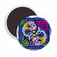 Sazviježđa Ribe Meksikonska kultura Graviranje okruglica CERCS Frižider Magnet održava ukras