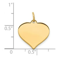10k žuto zlatni šarm za srce - 1. grama - mjere 20x širine