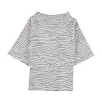Alfani Womens Animal Print Pulover bluza, siva, srednja