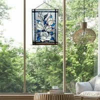 Wendunide Desktop Ornament Novi uzorak vitraži stakleni pravokutnik viseće ploče Sunčant kućni dekor