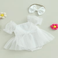 Treegren Toddler Baby Girl Haljina Bubble Romar čipka za puff rukave Rođendanske haljine ljetna odjeća