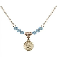 Ogrlica sa pozlaćenom na Hamilton sa plavim matrovskim rodnim mjesecom kamene perle i blagoslovljeni