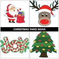 Plastični božićni vrtni znakovi DEER XMAS Tree Santa Clause Trawn znakovi