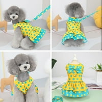 Modna haljina za pse na luku - kabel sa povodljivom proljetnom ljetnom suklom za kućne ljubimce - savršeno