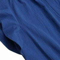 Grianlook dame bluza bez rukava bez rukava prema dolje na vrhu ženske ležerne tuničke majice labavi V izrez Peacock Blue XL