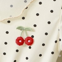 Baby Girl Haljina Ljeto Novi kratki rukav okrugli vrat Cherry Print Girls 'casual Home Moda Polka Dot