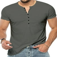 Luxplum Muškarci Ljetni vrhovi kratki rukav majica Henley Neck T košulje Casual Basic Tee Sport Bluza