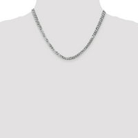Čvrsta 14K bijela zlatna ogrlica od kubanskog lanca za bijelog zlata - sa sigurnosnim kopčom za zaključavanje
