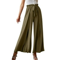 Pgeraug pantalone za žene pražre sa visokim strukom naborane hlače na širokim hlačama, pantalone dukseve