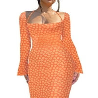 Žene dugih rukava Labavi ravnica Maxi haljina cvjetne print casual duge haljine za plažu Club Streetwear