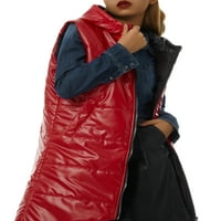 Suaumret ženski bespilotni kapuljač s kapuljačama pluća plus veličina dugi prsluci topla zimska jakna