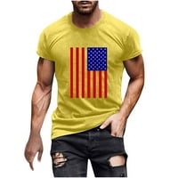 Muškarci Vintage Dan za neovisnost na vrhu američke zastave majica Patriotska grafika 4. jula Modna