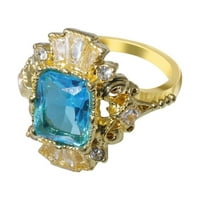 Ogrlica srednjeg prsta za žene svijetle cirkon zvona nebe plavi kamen nakit modni nakit angažirani prsten
