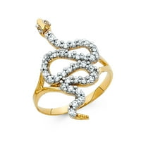 Jewels 14k žuti zlatni kubični cirkonijski CZ Modne obljetnice Zmijske prstene veličine 7,5