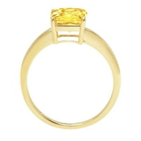 1. CT Brilliant Asscher Clear Simulirani dijamant 18k žuti zlatni pasijans prsten sz 6