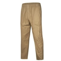 Viadha muške modne ležerne radne hlače pamučne oprane pune boje multi-džepne pantalone muškarci duge