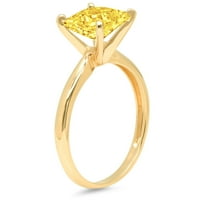 1.5ct princeza rez žuta simulirana dijamant 14k žuto zlato graviranje izjava godišnjica Angažovanost