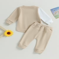 SprifallBaby baby dječaci trenerke kontrastne boje dugih rukava dugih rukava i elastične hlače proljetne