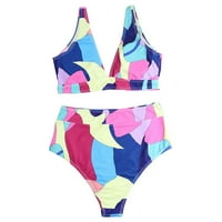 Tankini kupaći komisioni za žene Bikini Ispis set kupaći kostim šivene boje punjene grudnjake kupaći