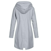 Outfmvch duksevi za žene Čvrsto boje kišne jakne na otvorenom dukseri, vodootporni vjetrovni kaput ženske