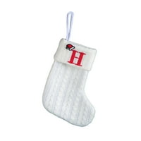 Njspdjh House Party Dekorativni pleteni čarapi Socks Veznih slova Dječja bombona poklon torba Bijela