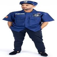 Kostim sa haljinama-Americi za odrasle - COP kostim za muškarce - košulja i kape policajca - jedna veličina